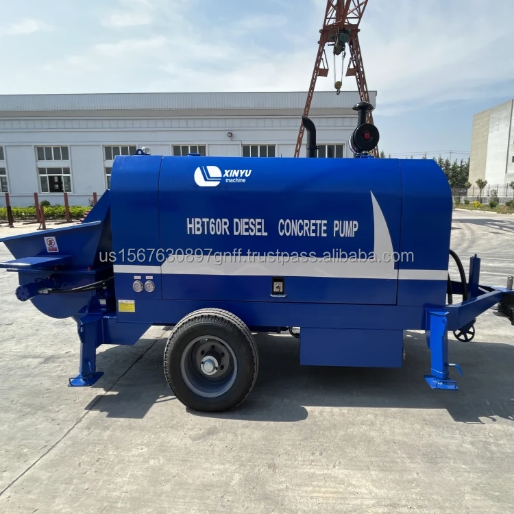 Diesel Line Mobile Concrete Pump 30-60cbm/hr Trailer Pump Construction Machine Diesel Concrete Pump with Lines