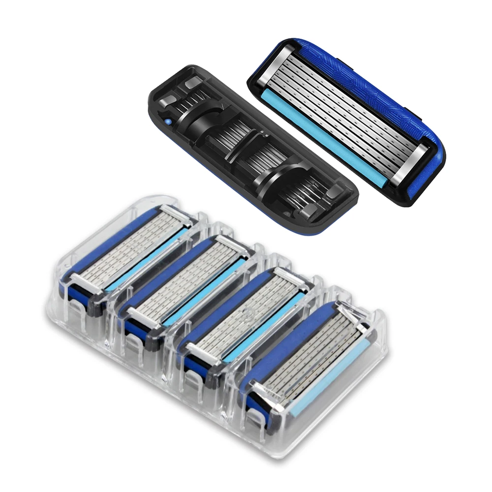 Spolo Metal Handle Manual System Razor With 6 Layers Blade Pivoting Shaving Head For Men Beard Care