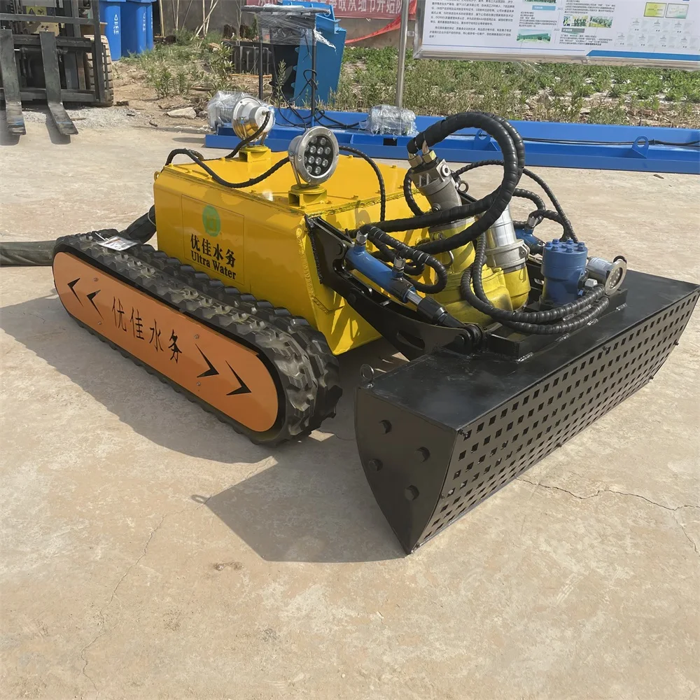 Automatic Rubber Tracked Chassis All Terrain Underwater Cleaning Dredging Robot