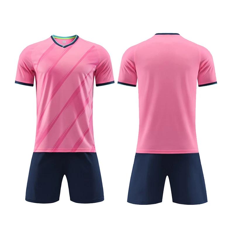 New Striped Soccer Kits Custom Jersey Uniform Unisex Jogging Suit Adult Football Jersey Gray Color Breathable And Quick-drying