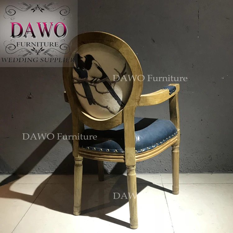 Furniture Dining Table Leather armchair Wooden Restaurant Chairs