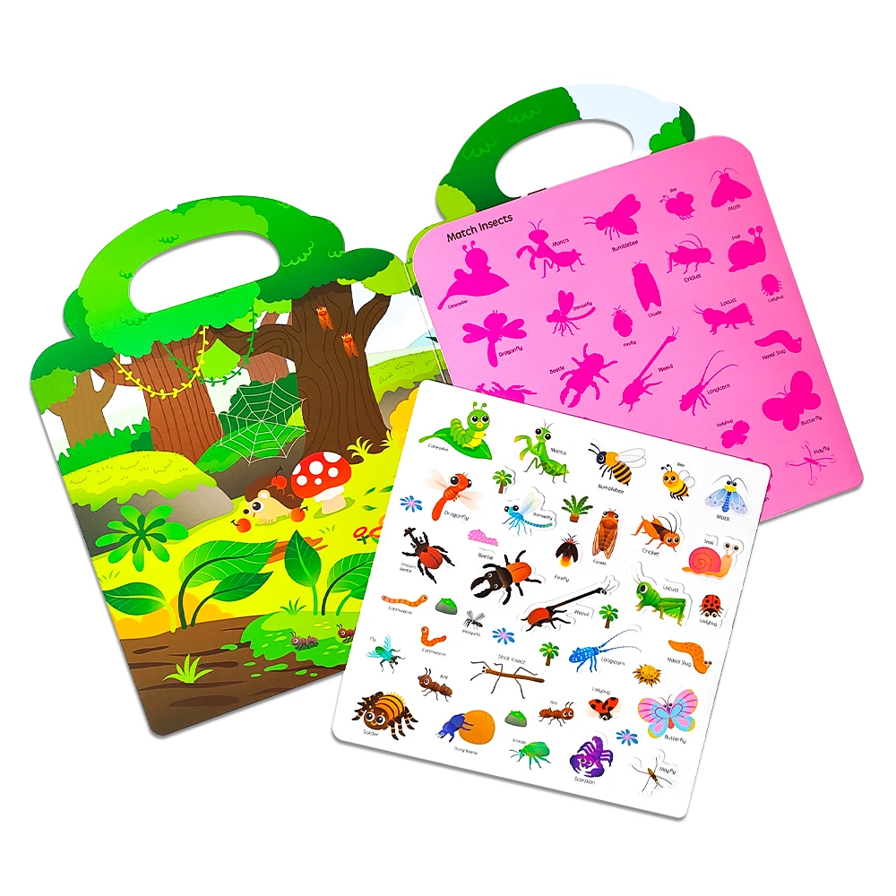 OEM Wholesale TPE Reusable Sticker Books Learning Toys Cute 3d Anime Stickers Waterproof Jelly Stickers For Kids