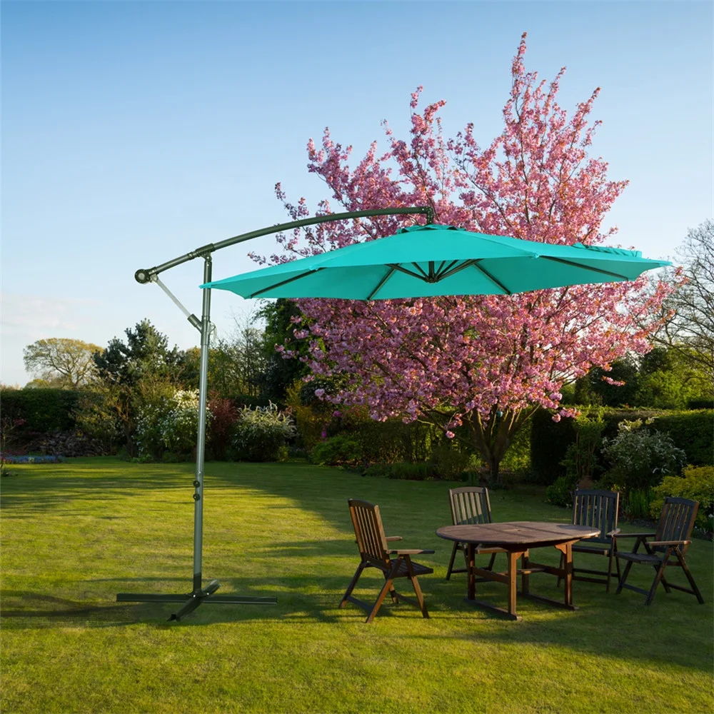 DIA 3M Garden Patio Umbrella Cantilever Steel Hanging Parasol Banana Outdoor Umbrella