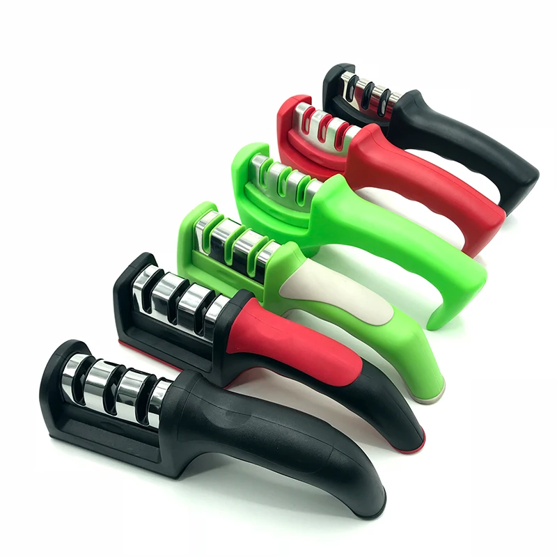 Professional Mini Manual Stainless Steel 3 Stage kitchen Handheld knife sharpener