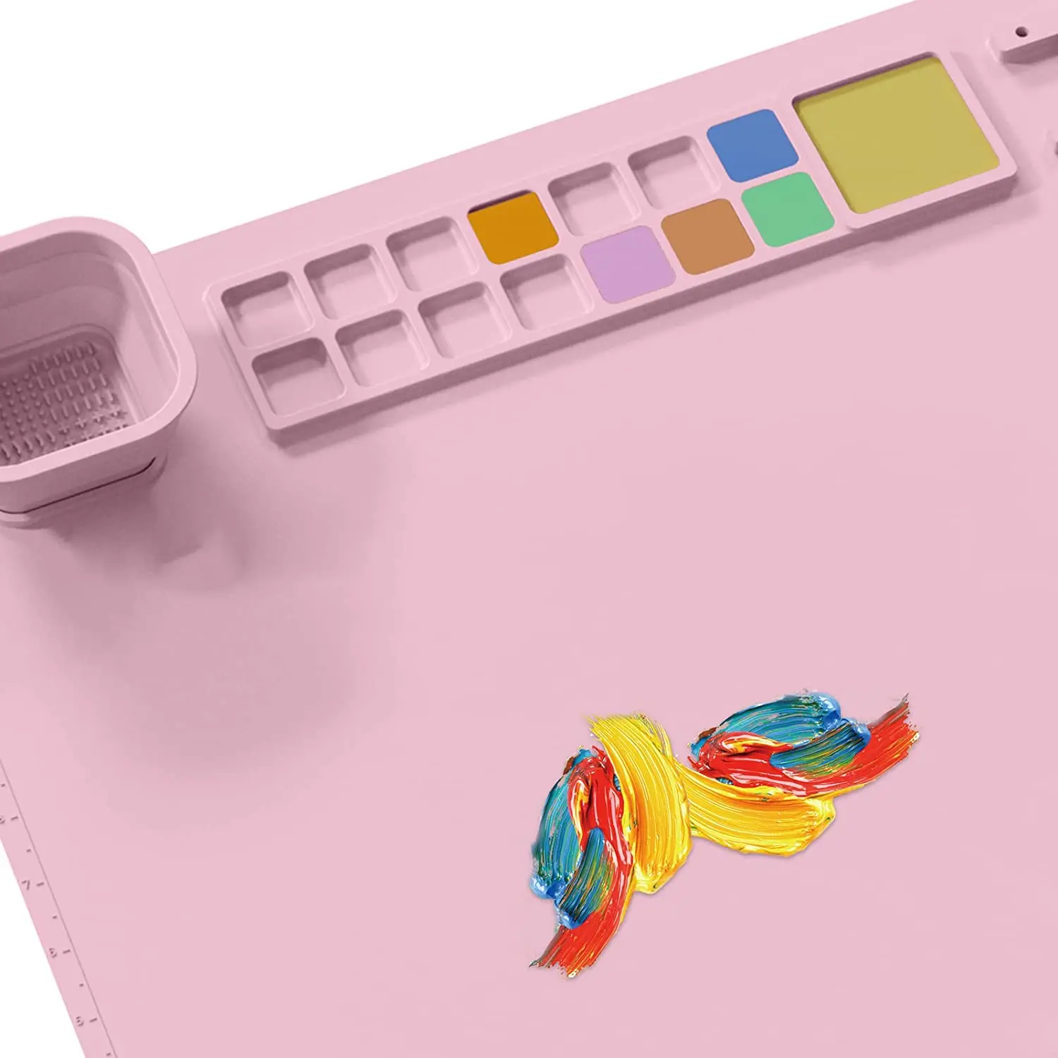 Best Selling Non-Stick Silicone Painting Sheet with Collapsible Cleaning Cup Large Silicone Craft Mat for Crafts