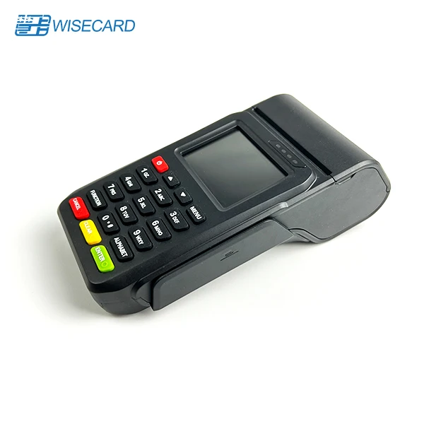 Wisecard WCT Linux Handheld Mobile POS Terminal with Receipt Printer NFC Reader Barcode Scanner USB WiFi Bluetooth Function