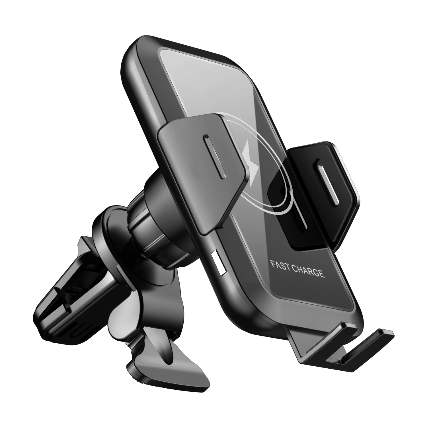 
Wireless in car phone charger with holder for Samsung and iPhone Smart phone QI certified charging 