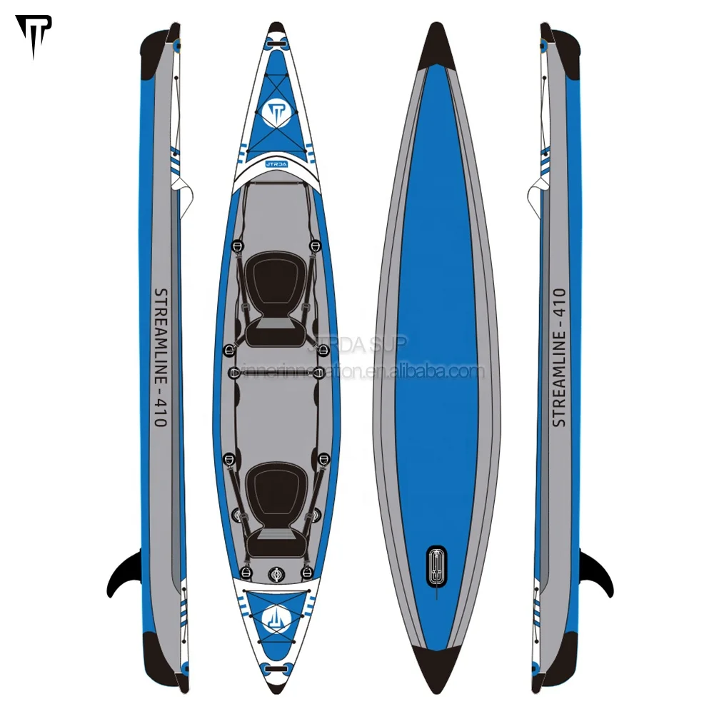 JTRDA kayak oem logo rigid performance persons inflatable drop stitch kayak