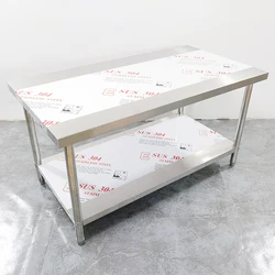 1.8M Work table Stainless steel double-layer custom countertop