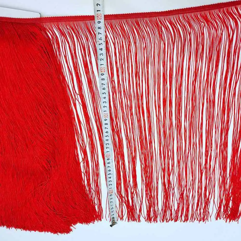 50CM Latin Tassel Trim Garment Accessories Soft Nylon Yarn Trim Fringe Long Polyester Tassel Fringe