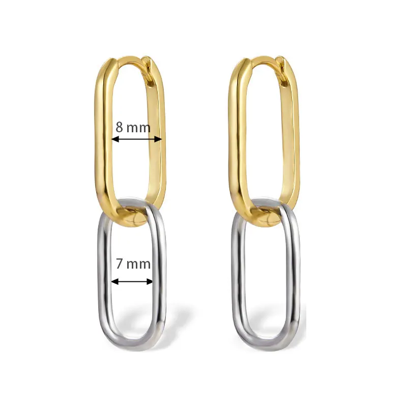 Hot Selling S925 Sterling Silver Ear Buckle Earrings New Creative Two-Tone Ring with Diamond for Europe USA Gold Main Material
