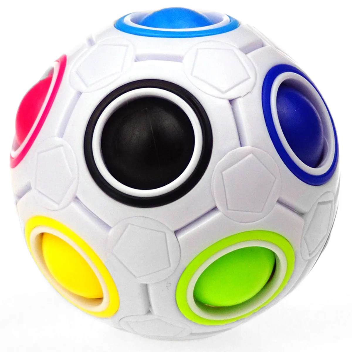 Magic Rainbow ball Plastic 12 holes Fidget Cube Puzzle Toys Spinning Bubble football Toy for gift stress relief  Educational