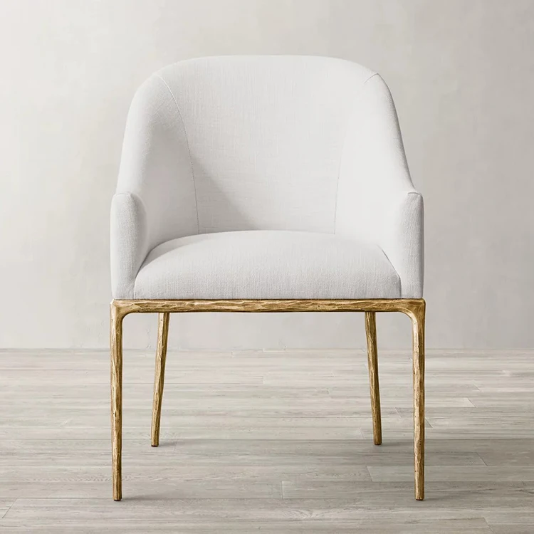 Factory Supply Antique Style Thaddeus Barrelback Slope Fabric Dining Armchair