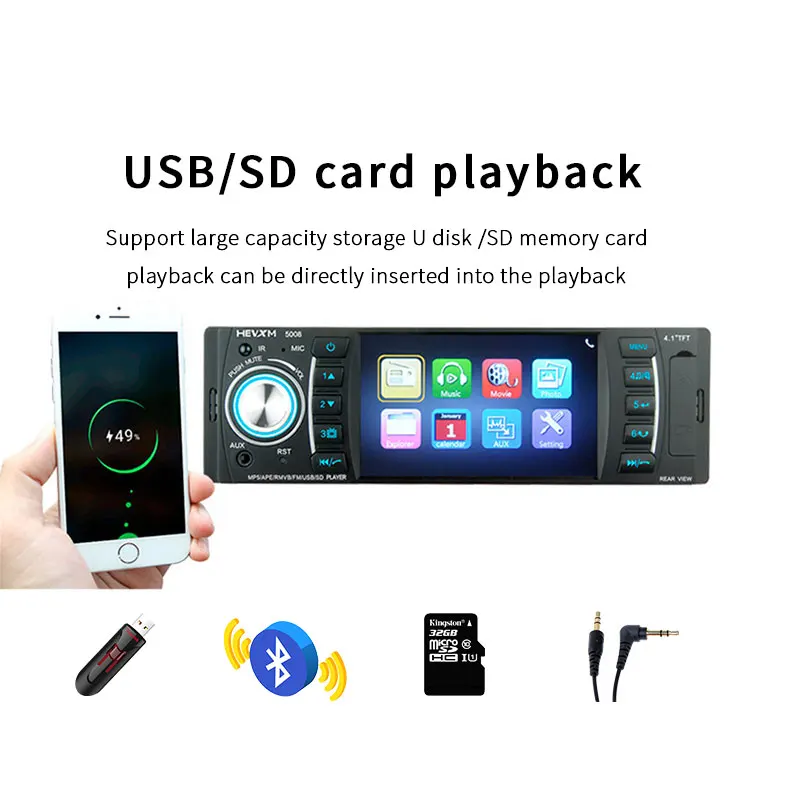 hot sale original factory 4.1 inch one din car radio player with BT mp3 mp5 car monitor 4018