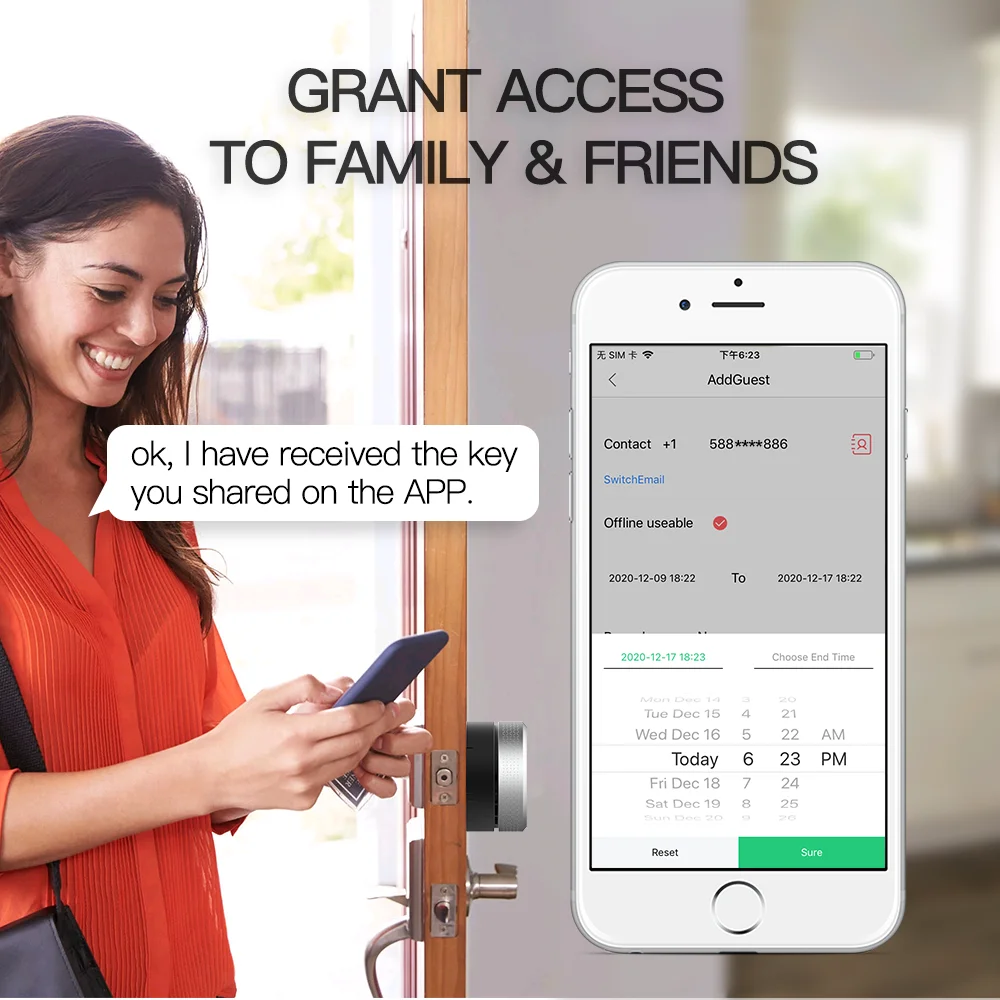 
Airbnk M300 lock for hotel apartment Wireless Bt smart door lock 