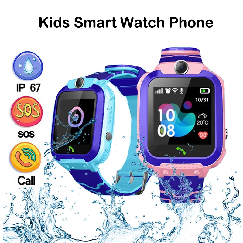 Children Waterproof 1.44 inch IP67 Touch Screen SOS LBS Tracker intelligence mobile phone Smart Watch For boys girls Kids