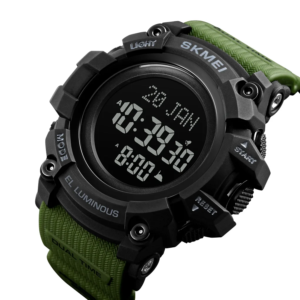 Muslim Azan Watch SKMEI 1680 Islamic Qibla Direction Azan Digital Watch New Function Sports Running 5ATM Waterproof Wristwatches