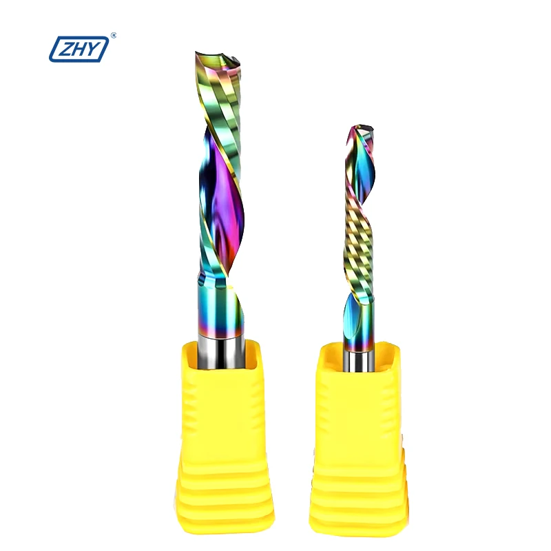 Zhy Manufacturer CNC tools tungsten carbide dlc coated single- flute milling cutter for single edge aluminum