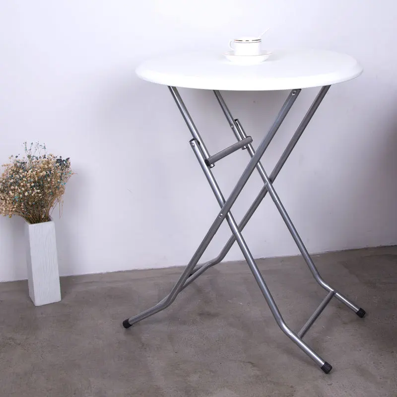 Portable Round Folding Picnic Table Small And High Mobile Table Outdoor