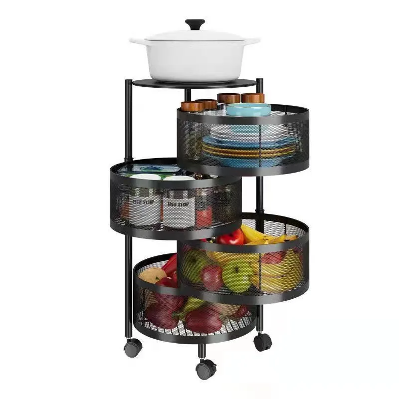 Light luxury floor multi-layer cosmetics storage shelf Rotating shelf under the dresser table skin care products organizer