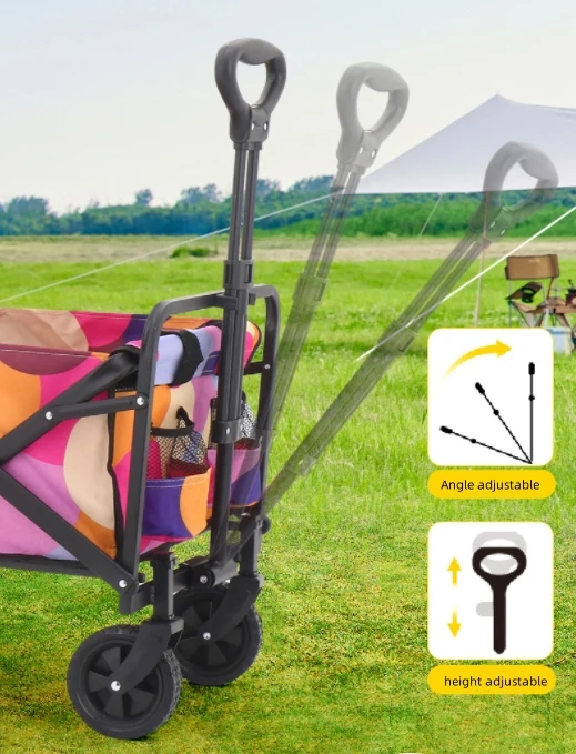 Collapsible Foldable Wagon with 60kgs Weight Capacity Folding Utility Garden Cart with Big All-Terrain Wheels