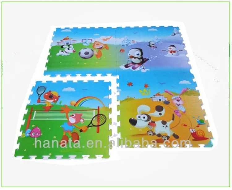 XPE  waterproof baby play floor Interlocking tatami xpe  foam Color printed puzzle mat for kids soft xpe puzzle mat