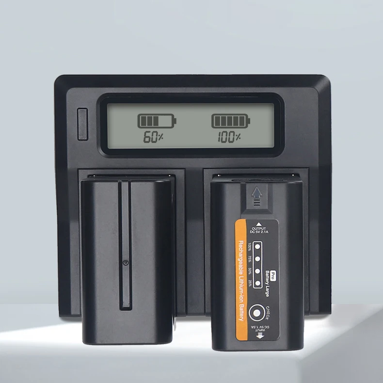 USB LCD Dual Portable Digital Camera Battery Charger Universal Charger For DSLR For Sony NP-F970 NP-F960 NP-F750 NP-F570