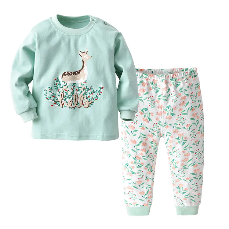 Wholesale 100% Cotton Long Sleeve Baby Children's Pajama Set Autumn Children's Sleepwear