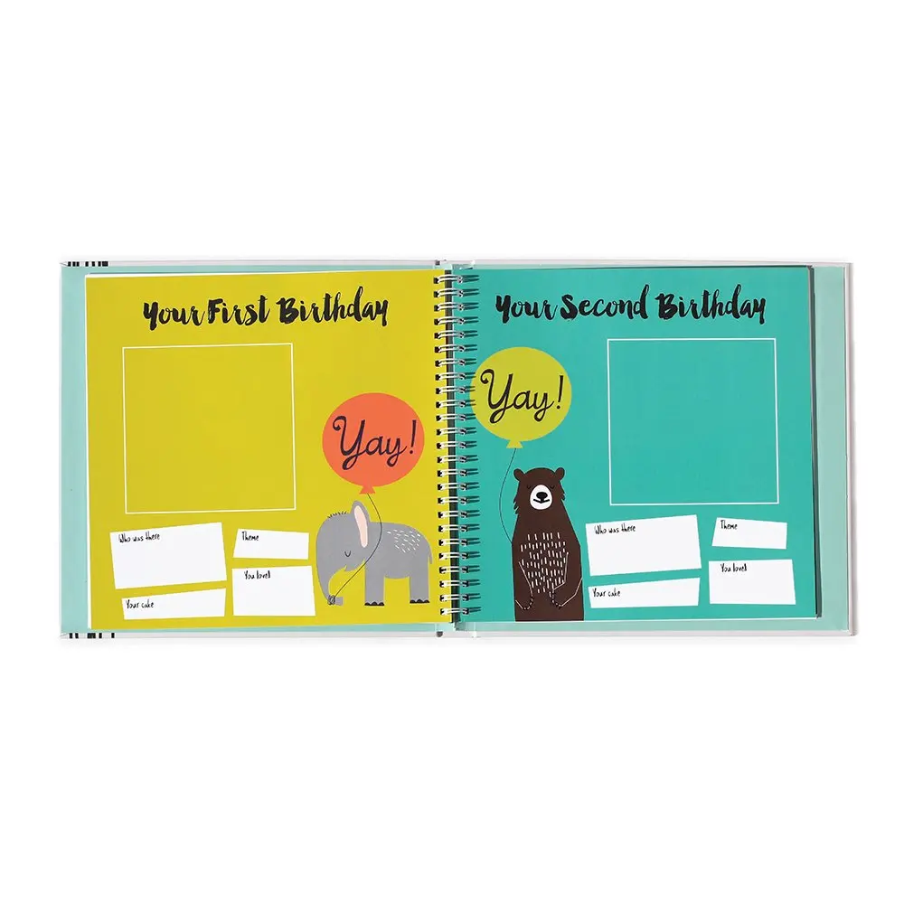 free sample custom printing spiral bound my newborn baby 1st first year album journal memory book