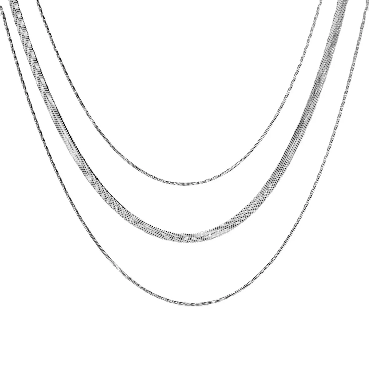 High Quality Gold Plated Multi Layers Snake Chain Three Layers Necklace