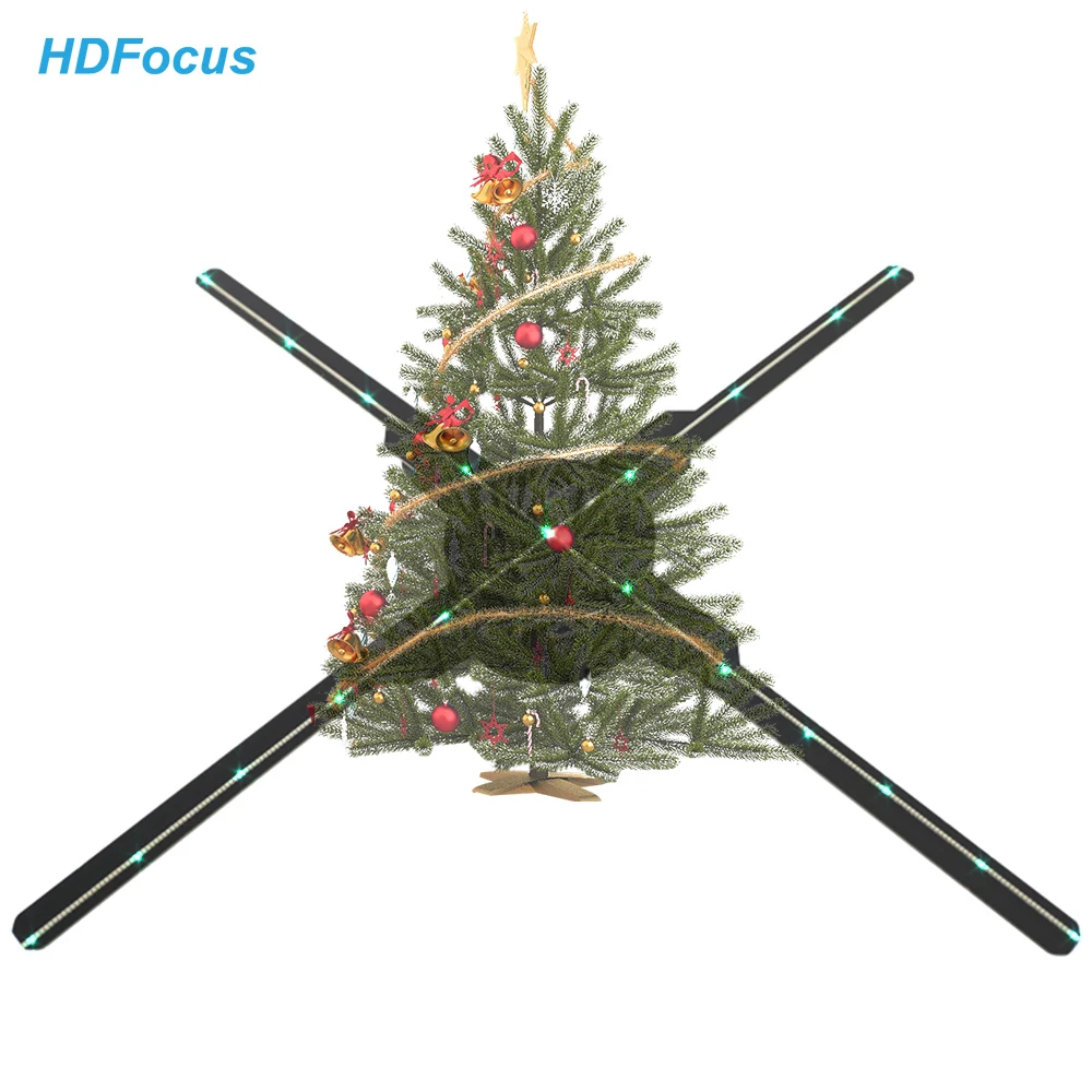 Christmas Holographic Fan App Control Hologram 3D Projector 3D Projector 3Dfan 3D Hologram For Advertising