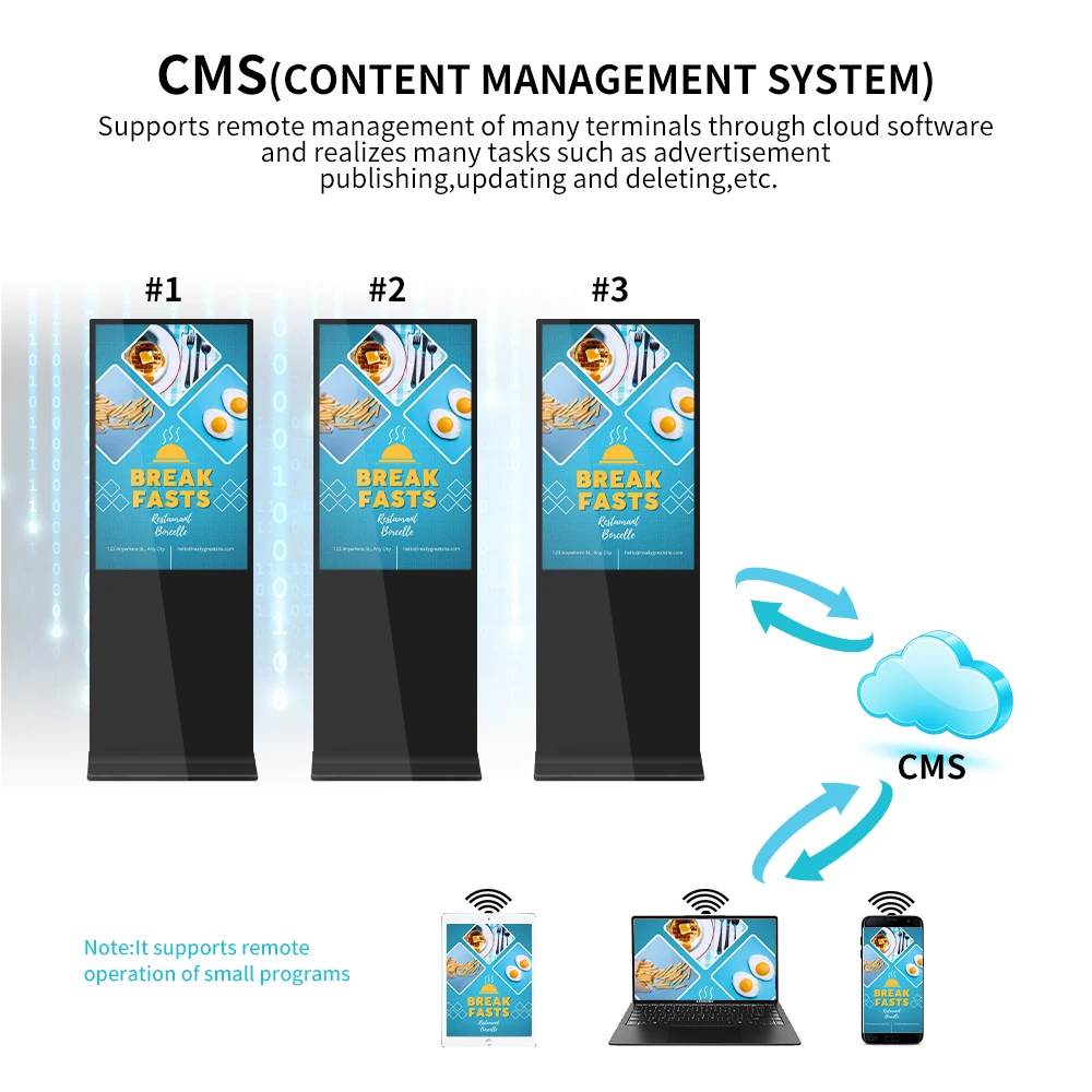 32-65 Inch Indoor Floor Standing LCD LED Advertising Player WIFI Publish Vertical Floor Stand Totem Digital Signage And Displays