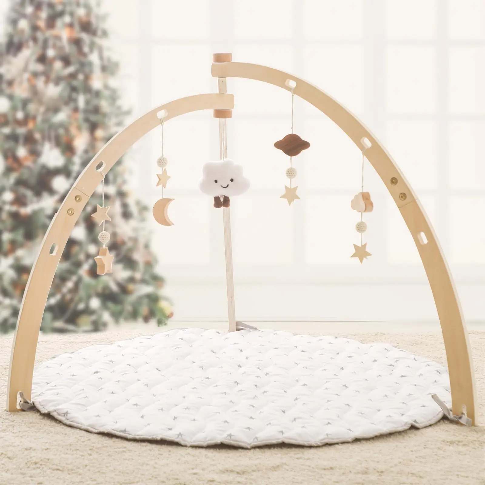 Handcraft Wooden Baby Play Gym Kids Toy Eco-friendly product suitable and safe for all skin and age