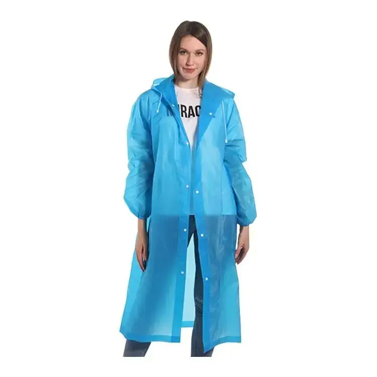 EVA Colorful Eco Friendly Rainsuit Eco Friendly Raincoat with Hood Non-Disposable Rainwear