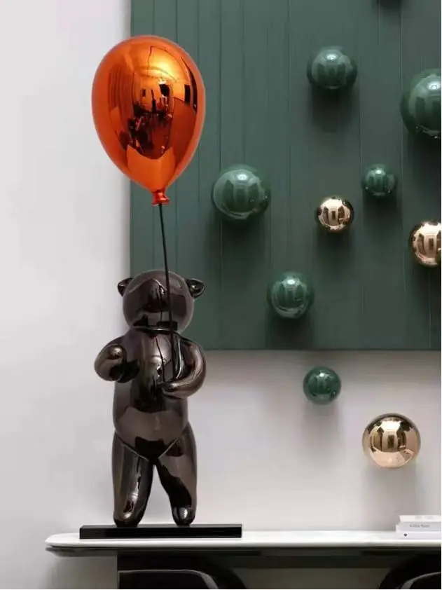 Decorative Resin Various designs Nordic Birthday Party Decoration bear Playing Balloon Decorations For Events Party Supplies
