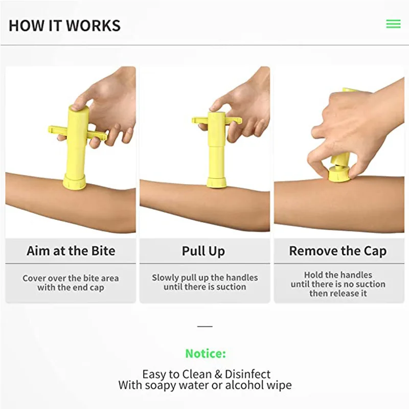 Bug Bite Vacuum Remover Suction Extractor Mosquito After Tool Itch Relief mosquito bite suction tool