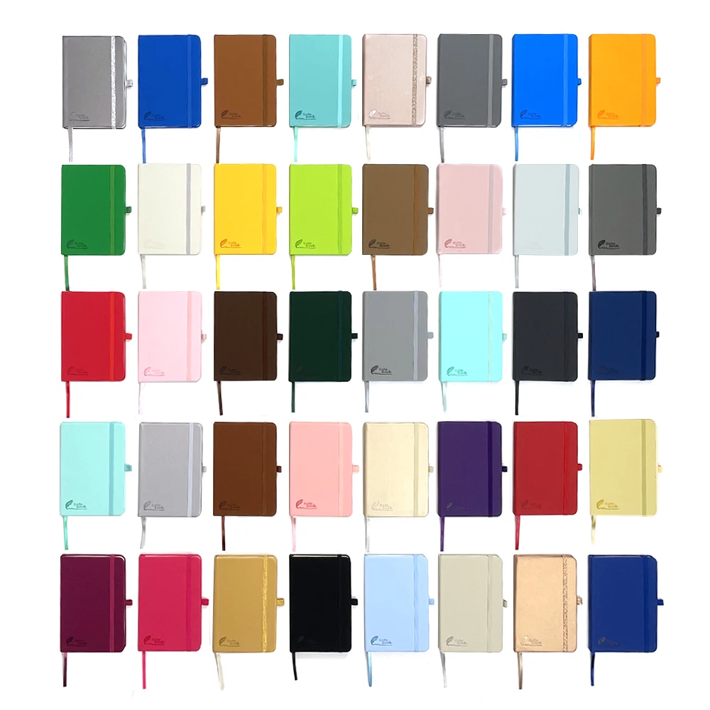 Custom A5 pu leather notebook colorful with pen holder and elastic closure gift