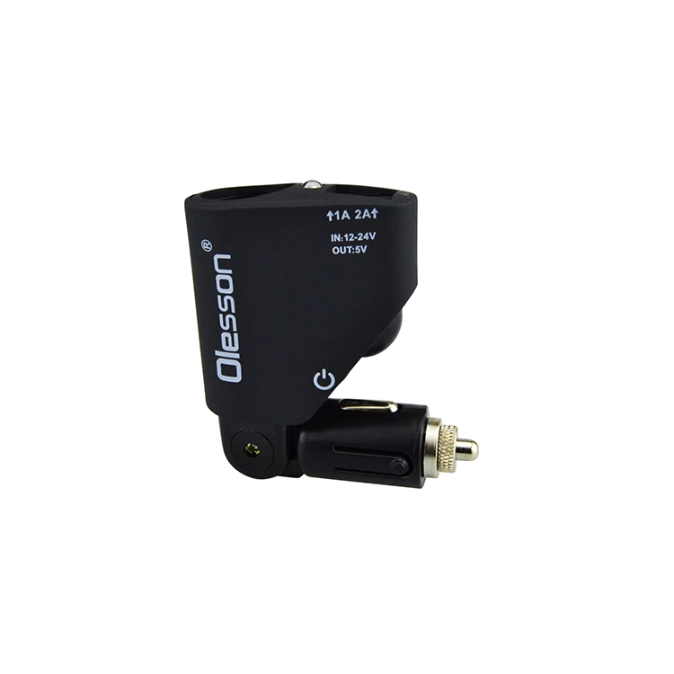 Olesson 1351 120W 3.1A Dual USB Car Charger with rubber coat 12-24V USB Car Charge Adapter