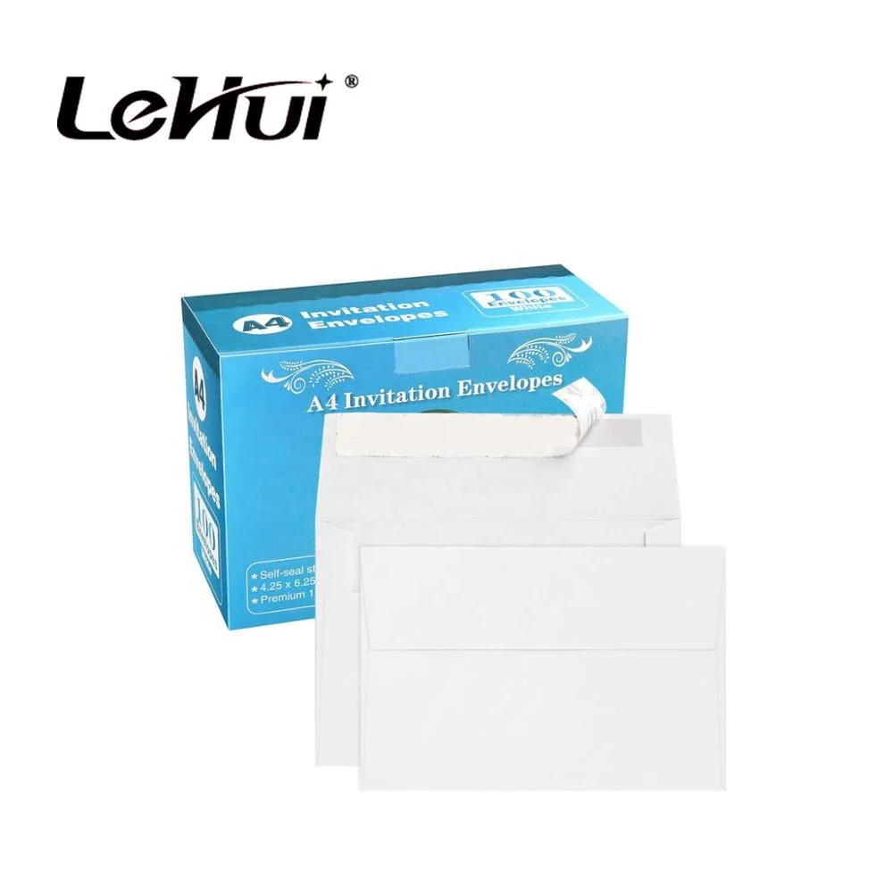 Chinese Factory Premium 100/200/500 PACK A4 Self Seal 4 x 6 White Kraft 120gsm Paper Photo Envelopes