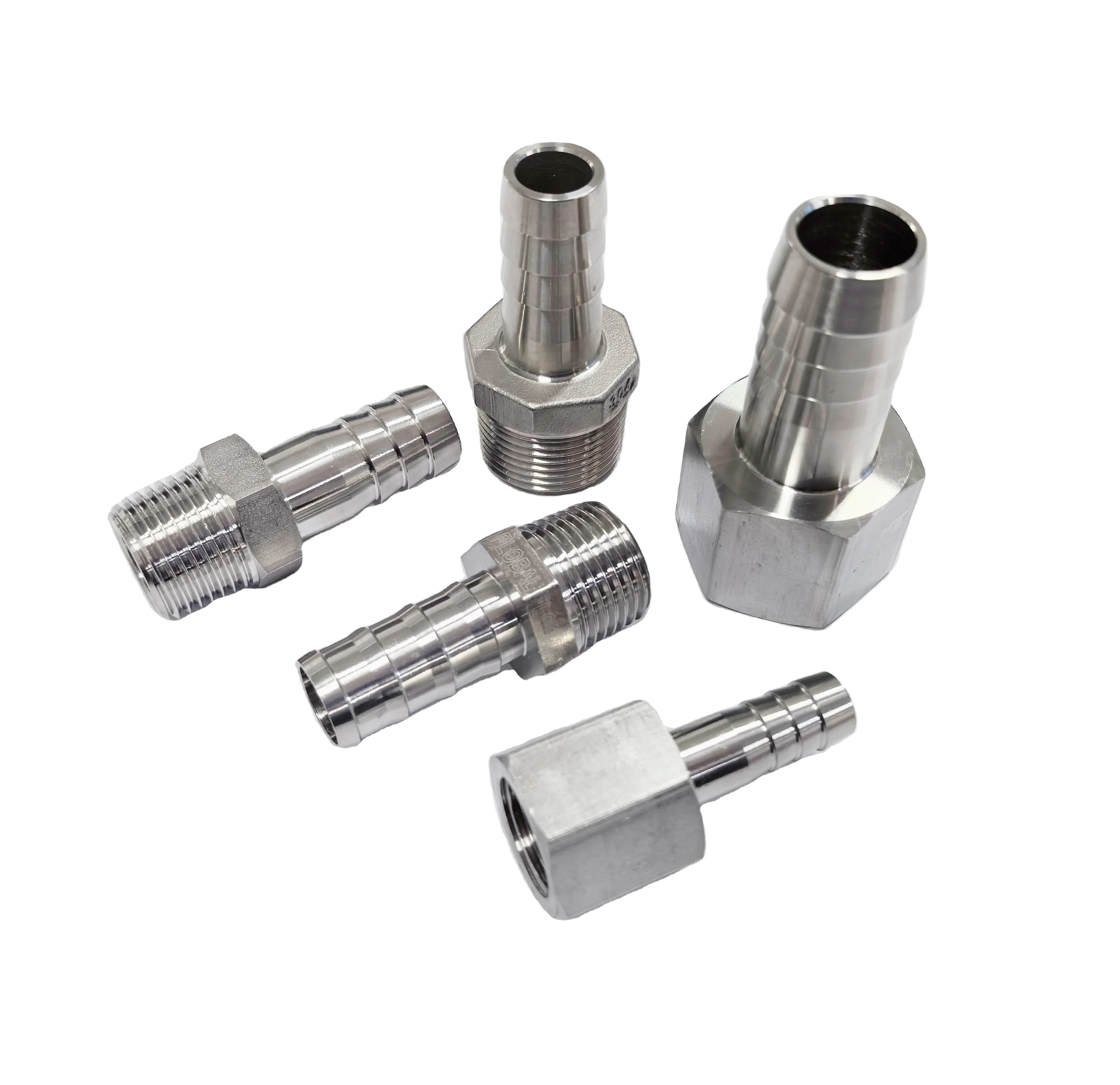 WM OEM нержавеющая сталь 1/4 '304 316 штекер с шестигранным шлангом фитинги для шланга Насадки полукруглые