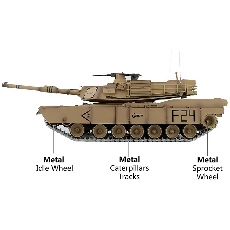 HengLong 3918-1 PRO M1A2 Abrams Metal Tracks BB Airsoft TK 7.0 1:16 IR Battle Smoke Sound Remote Control Heng Long RC Tanks Toy