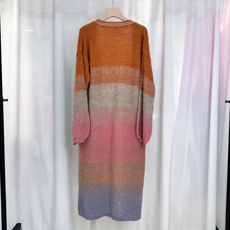 Custom OEM & ODM Logo Sweater women Jacquard design knitwear ladies Knitted Girls winter knit top women cardigan sweater