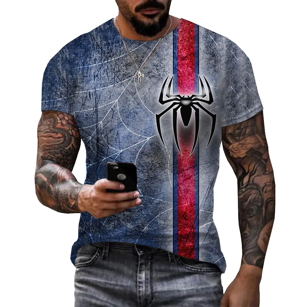 Fitspi Fashion Spider Logo Graphic T Shirts Men Casual Custom Cool 3d Printed Tees Summer Outdoor Sports Short Sleeve Top