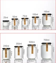 Factory Price 25ml 30ml 50ml 70ml 100ml Mini Glass Honey Jar Container Small Bottle Glass For Jam Spice Packing With Metal Lid