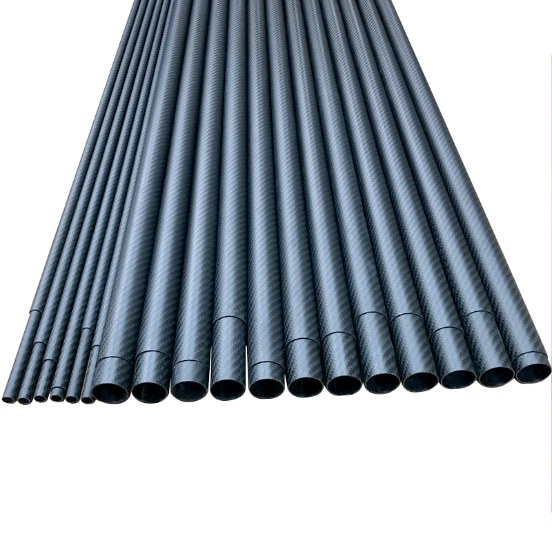 RJX 10mm 20mm 30mm 40mm 50mm High strength 3K Carbon Fiber Telescopic Tube