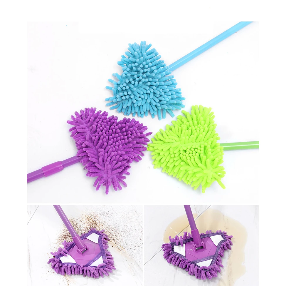 180 Degree Rotatable Mini Triangle Mops Telescopic Wall and Ceiling Mops Car Window Cleaner Wiper Cleaning Kitchen and Bathroom