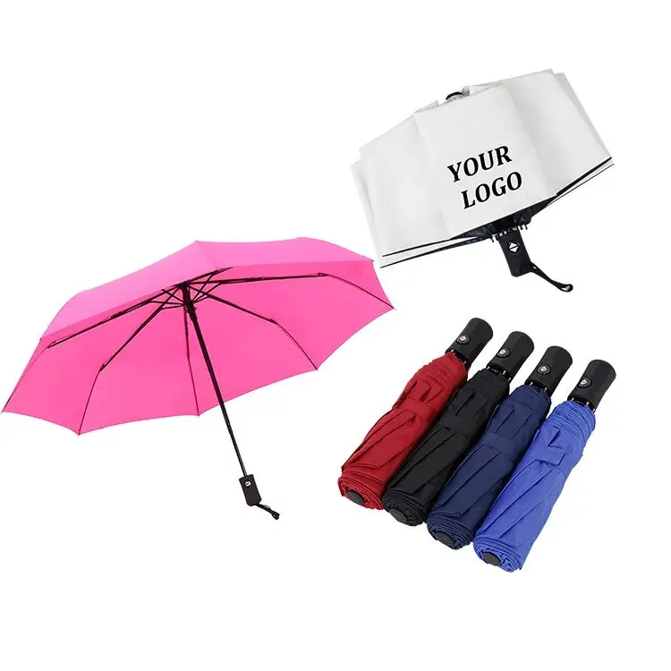 Professional factory making art Travel Rainy Sunny 3 Folding Umbrella Logo custom umbrella all over print folding