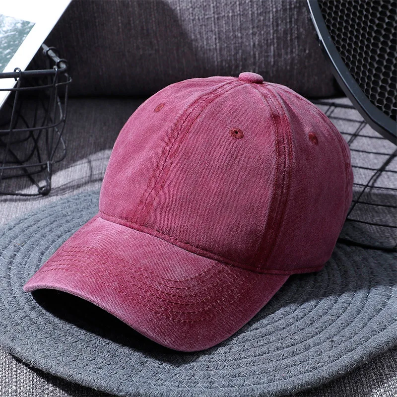 Spot Wholesale Women Peaked Cap Men Blank Washed Cap Blank Solid Color Retro Dad Hat