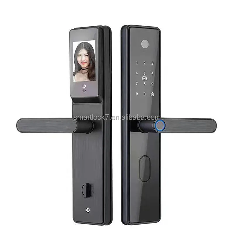 superior life Safety Cat Eyes Camera View Electric Digital Big Gate Tuya Wifi Fingerprint Smart Door Lock with NFC