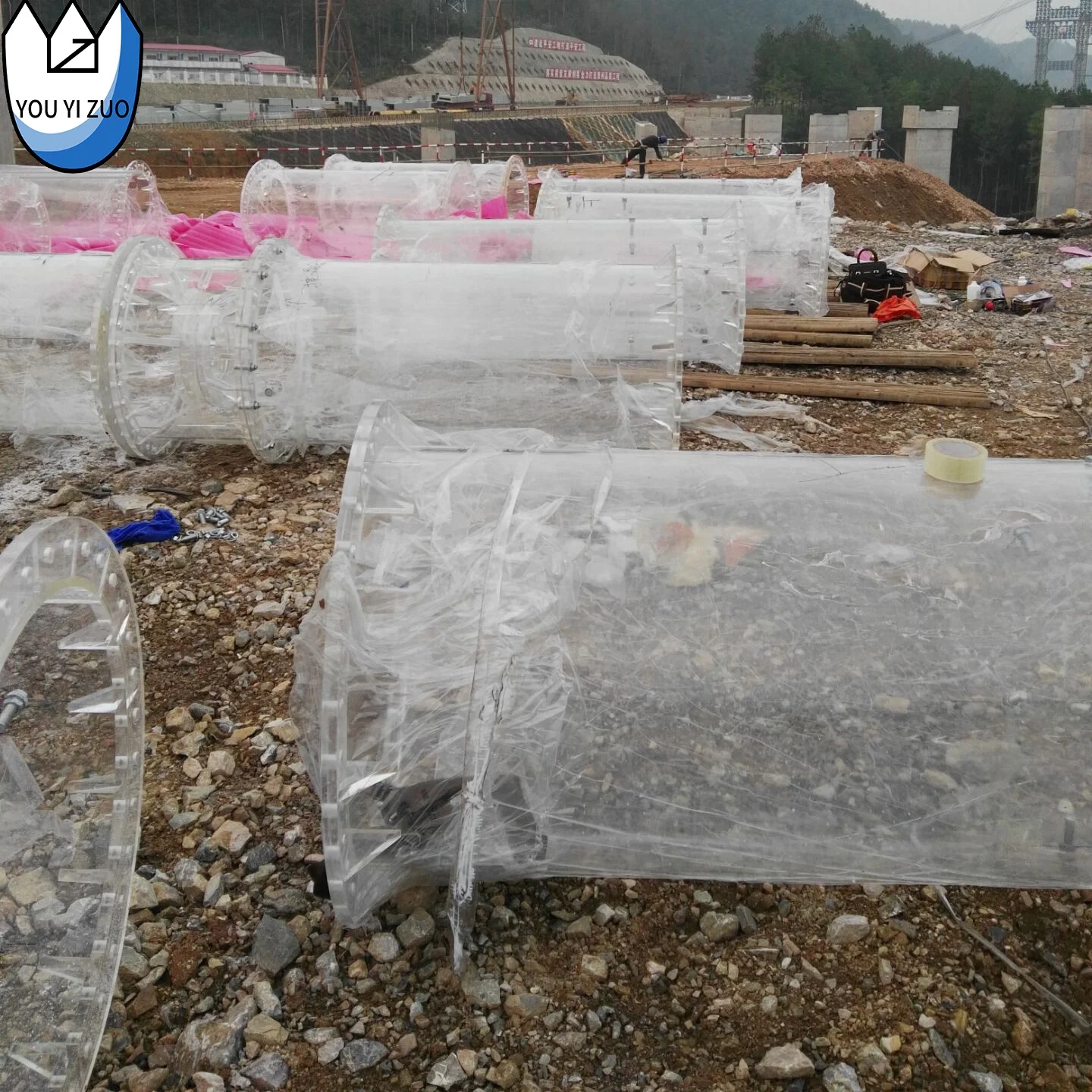 YYZ 800Mm Diameter Acrylic Tube High Transparency Plastic Large Clear Cylinder Pipe Flanging Machine PMMA Cast Pipe Flanges